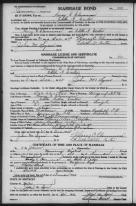 Marriage Certificate-Harry Clemmons Edith Carter